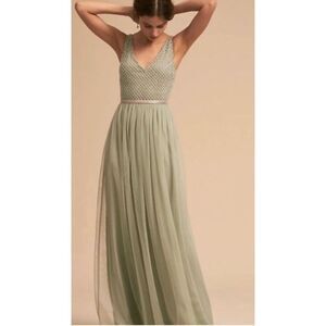 Adrianna Papell Sage Green Maxi Dress